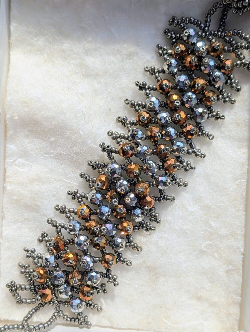 Handcrafted Brown and Silver Beaded Bracelet - Women Jewelry